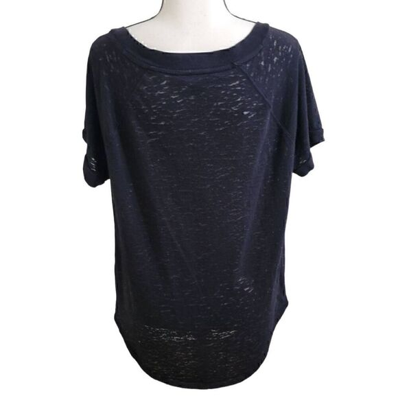 Rock & Republic Lightweight Vneck Short Sleeve Tee with Burnout Sheer Pattern Sz - Picture 2 of 6